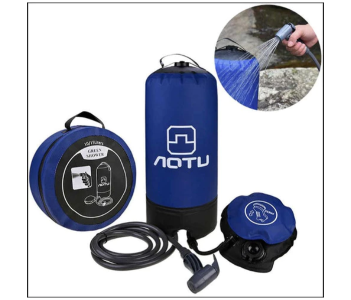 Notu AT-6639 Non-electric Outdoor Camping Portable Pressure Shower - Blue and Black - Zoom Image 1