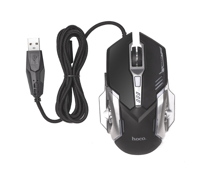 Hoco GM12 Wired Combo Pack of LED RGB Backlit Gaming Keyboard and Gaming Mouse - Black - Zoom Image 4