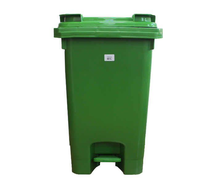 Plastic Dust Bin 60 Litre With Pedal - Green - Zoom Image