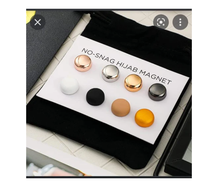 8 Pairs No-Slag Hijab Scarf Round Magnetic Pins
