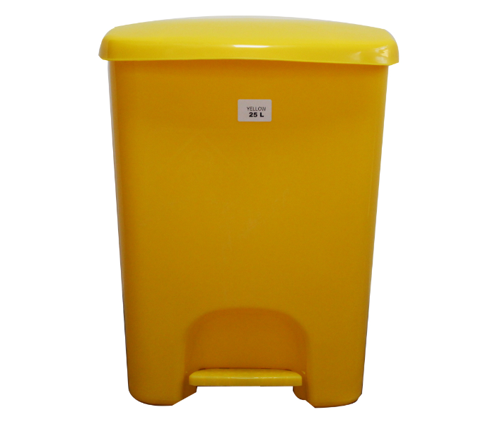 Plastic Dust Bin 25 Litre With Pedal - Yellow - Zoom Image