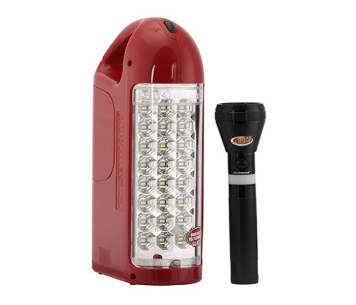 Olsenmark OMEFL2620 Lamp With Flashlight - Maroon and Black - Zoom Image 1