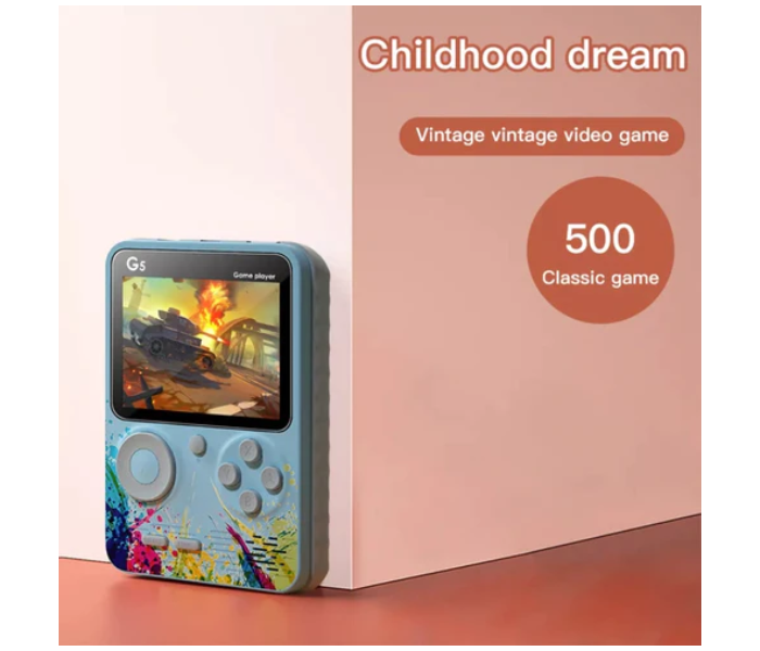 G5 500 Retro Games in 1 Mini Game Console - Blue and Pink - Zoom Image 8