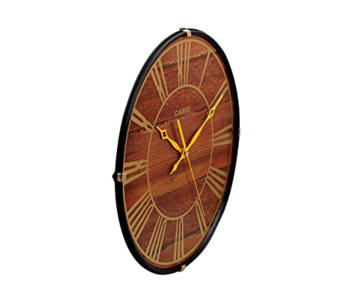 Casio IQ-81-5ADF Round Wall Clock - Brown - Zoom Image 3