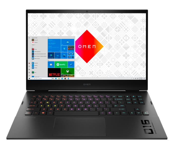 HP 4A9F5EA 16-c0003ne OMEN by Laptop 16.1 Inch FHD AMD Ryzen 9 5900HX Processor 32GB DDR4 RAM 1TB SSD 8GB NVIDIA GeForce RTX 3070 Graphics Windows 11 Home - Black - Zoom Image 1