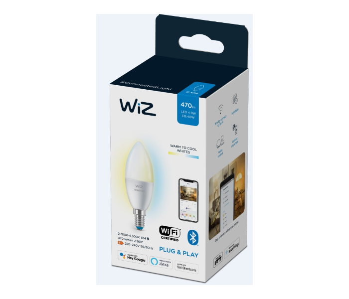 Wiz Wi-Fi BLE 40W C37 E14 927-65 TW 1PF/6 LED Bulb - Zoom Image