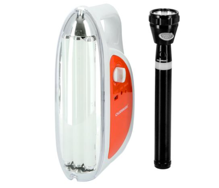 Olsenmark OMEFL2805 Rechargeable LED Lantern With Flashlight - White and Black - Zoom Image 1