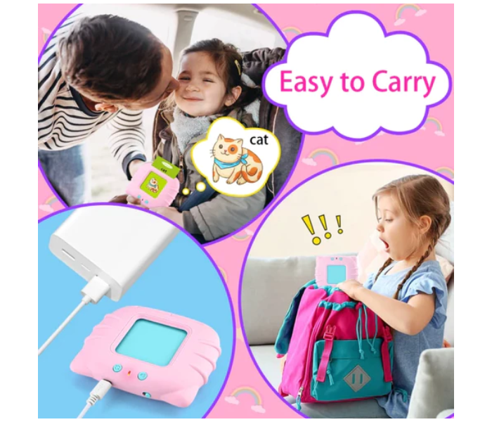 KF-71 Early Education English Arabic Flash Cards Learning Machine with Sound for Kids - Pink - Zoom Image 4