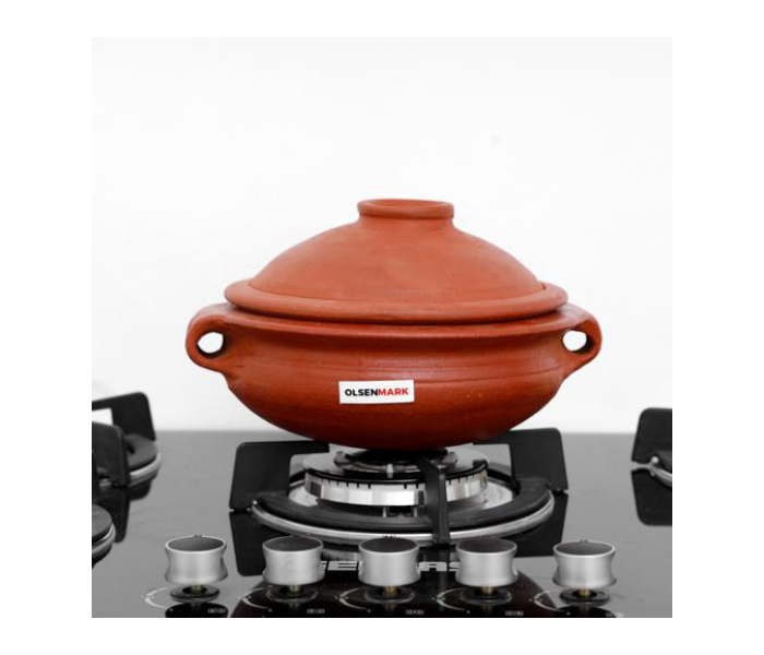 Olsenmark OMCP6005 Traditional Cookware Uruli Chaty and Lid - Brick Red - Zoom Image 2