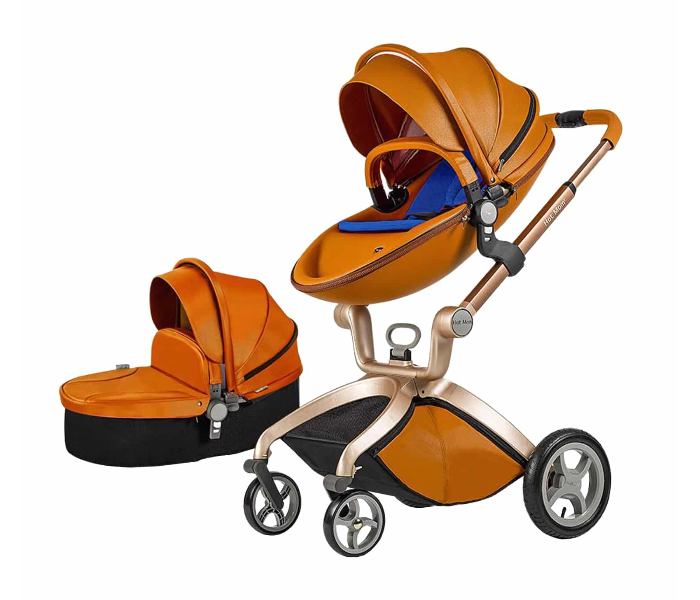 Hot Mom 112 -hb 3 In 1 Luxury Single Stroller For Babies - Caramel - Zoom Image