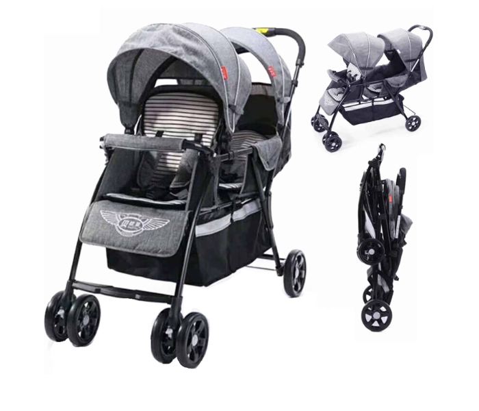 Back To Front Twin 130 -grey Stroller for Babies - Grey - Zoom Image