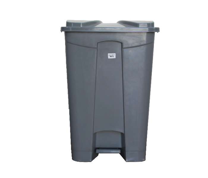 Plastic Dust Bin 80 Litre With Pedal - Light Grey - Zoom Image