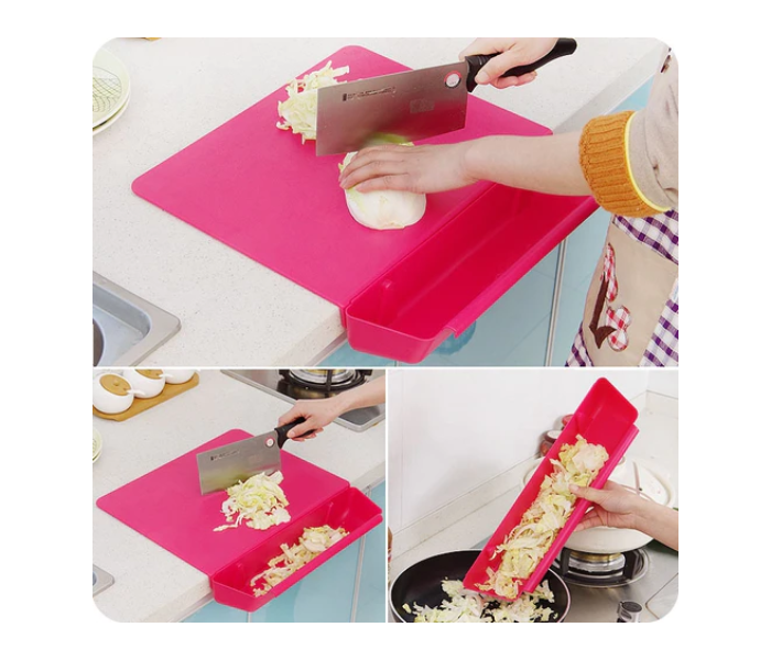 KB-211 2 in 1 Cutting Board with Removable Slot Bin - Pink - Zoom Image 2