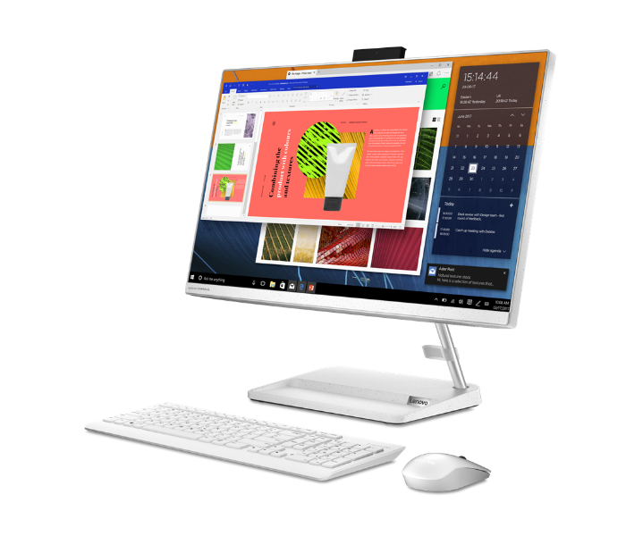 Lenovo F0G00094AX PC AIO 3 23.8 Inch FHD Intel Core i5 1135G7 Processor 8GB DDR4 RAM 1TB HDD + 128GB SSD 2GB NVIDIA GeForce MX450 GDDR6 Graphics DOS - White - Zoom Image 1