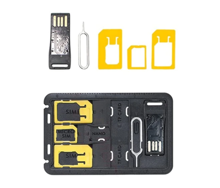 C11 8-in-1 SIM Card Tool and Holder - Black - Zoom Image 1