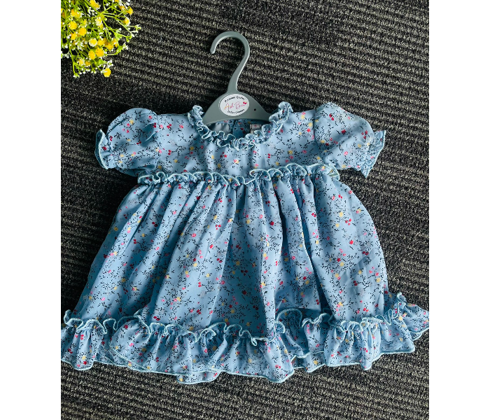 Ash Bae FR010SM Butterfly Cloudy Blue Medium Frock for Baby Girls - Blue - Zoom Image