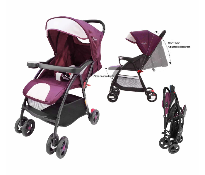 EQbaby 105 -pur Easy Single Stroller for Babies - Purple - Zoom Image