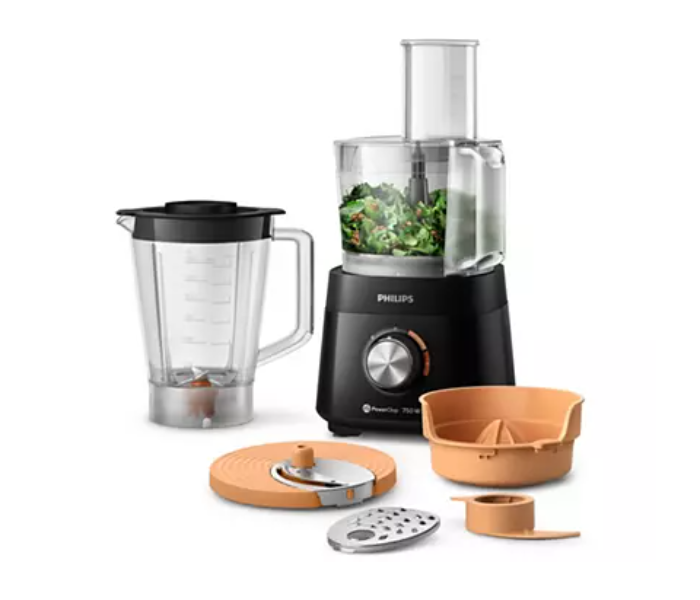 Philips HR7302/90 750 Watts 5000 Series Food Processor - Black and Silver - Zoom Image 1