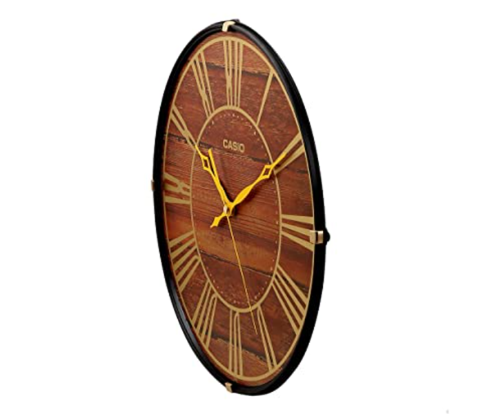 Casio IQ-81-5ADF Round Wall Clock - Brown - Zoom Image 2