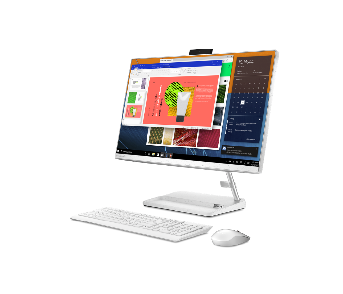 Lenovo F0G000VNAX PC AIO 3 23.8 Inch FHD Intel Core i7 1165G7 Processor 8GB DDR4 RAM 512 SSD 2GB NVIDIA GeForce MX450 GDDR6 Graphics Windows 11 Home 64 - White - Zoom Image 1