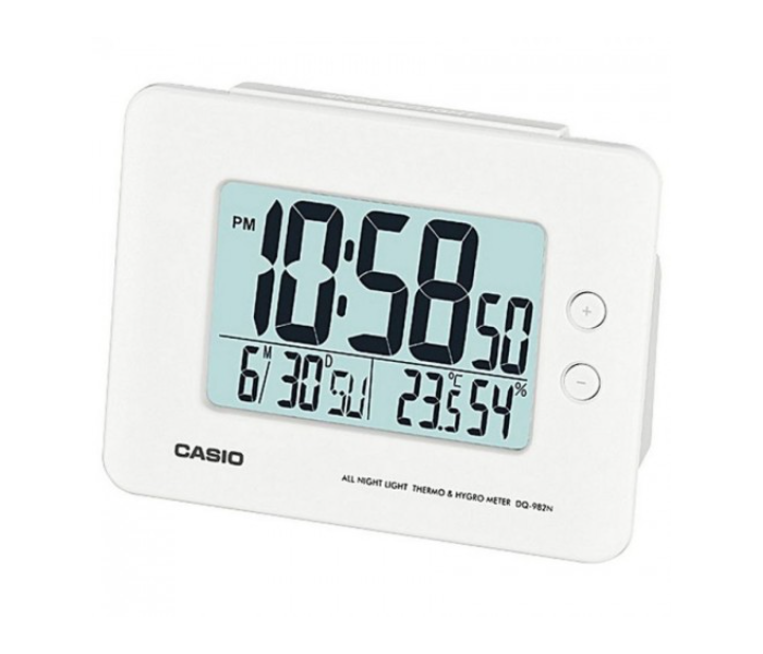 Casio DQ-982N-7DF Alarm Travel Desk Clock - White - Zoom Image