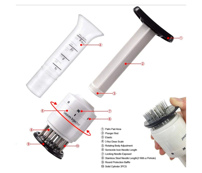 Galaxy Professional Steak Meat Injector Multi Function Tenderizer Needle BBQ Flavor Marinade Sauces Syringe Kitchen Gadgets Meat Tools - Zoom Image 6