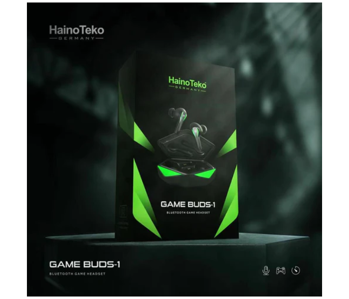 Haino Teko Game Buds-1 Gaming Wireless Earbuds - Black - Zoom Image 2