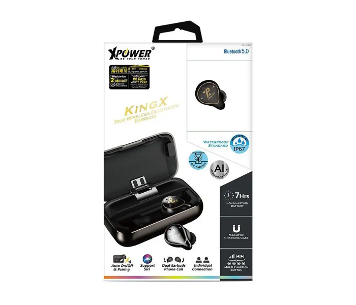 XPower v5.0 KingX Bluetooth Earbuds - Black - Zoom Image 3