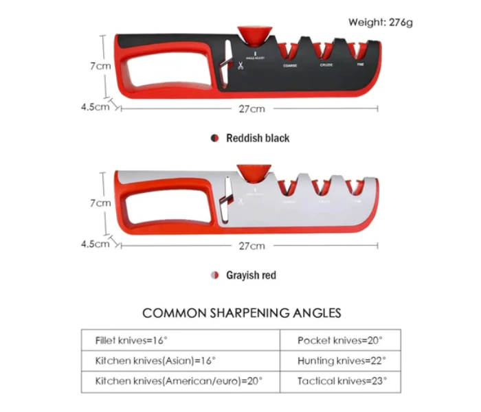 ZL-2019 Multifunctional Adjustable Knife Sharpener - Red and Black - Zoom Image 7