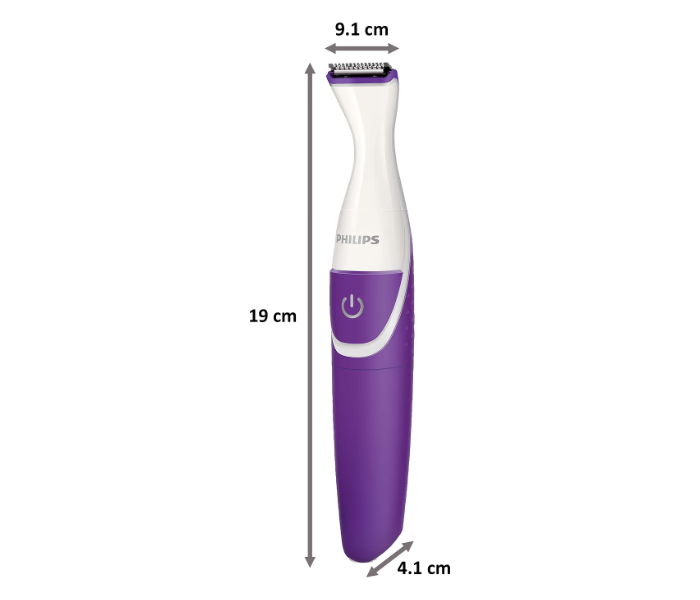 Philips BRT383/15 Essential Stainless Steel Blades Cordless Bikini Trimmer for Women - White and Purple - Zoom Image 2