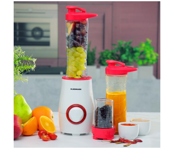 Olsenmark OMSB2434 300 Watts 3-in-1 Personal Super Blender - White and Red - Zoom Image 2