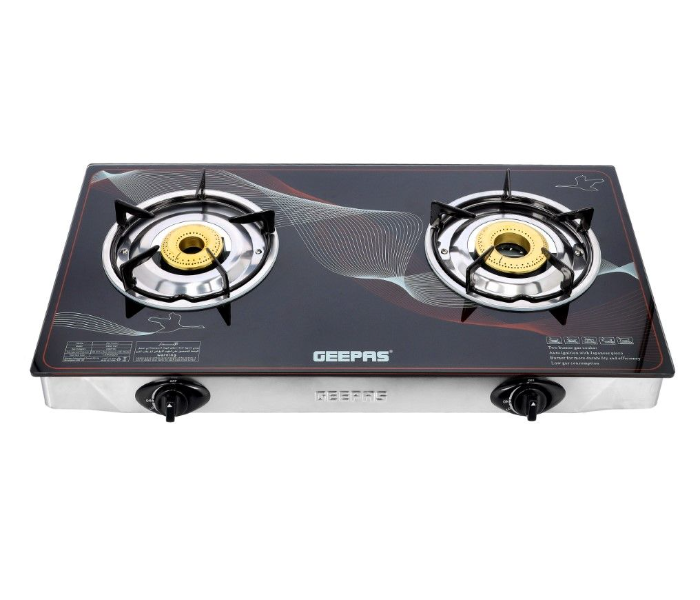 Geepas GGC31027 Gas 3 Burner Top Tempered Glass with design Printed - Zoom Image 1