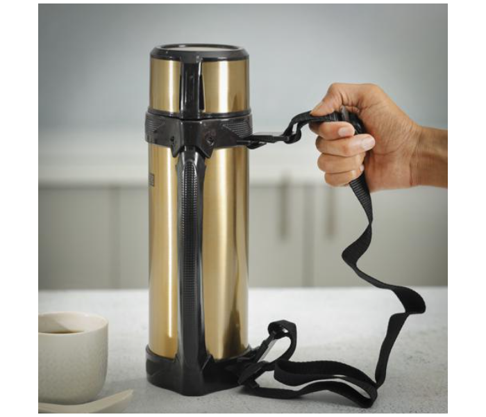 Royalford RF10493 1000ml Stainless Steel Vacuum Travel Bottle - Gold and Black - Zoom Image 2