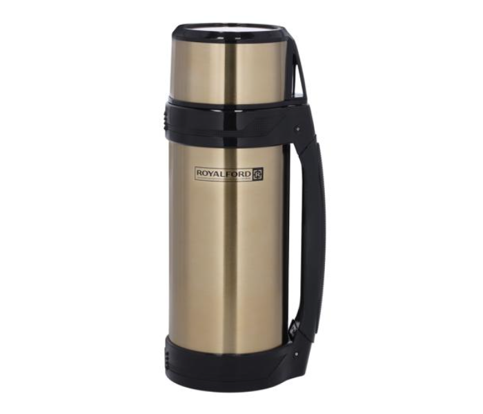 Royalford RF10493 1000ml Stainless Steel Vacuum Travel Bottle - Gold and Black - Zoom Image 1