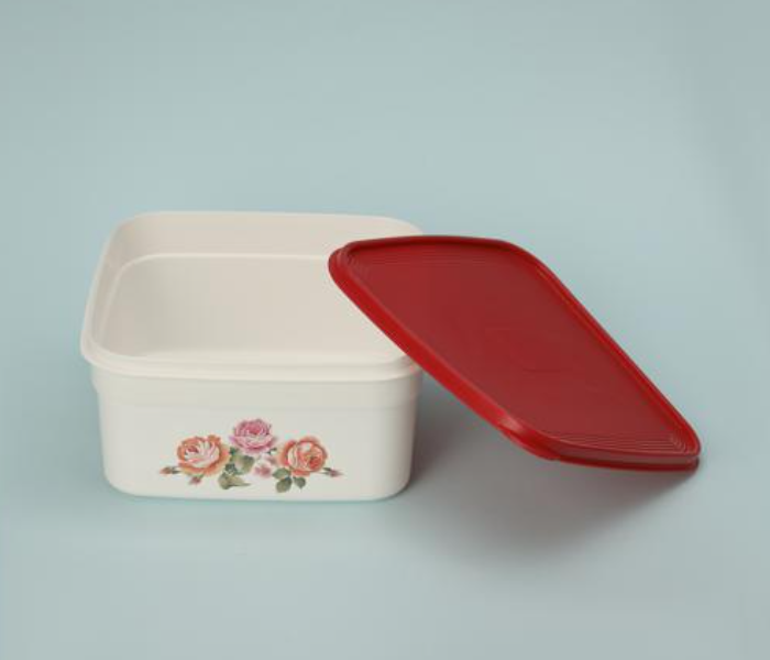 Royalford RF10872 2.5 Litre Square Air-tight Storage Bowl - White and Red - Zoom Image 2