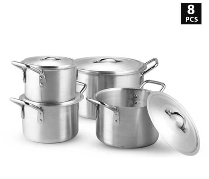 Pack of 8 Pieces Aluminium Cooking Pot Set DDSTK - JA038 - Zoom Image