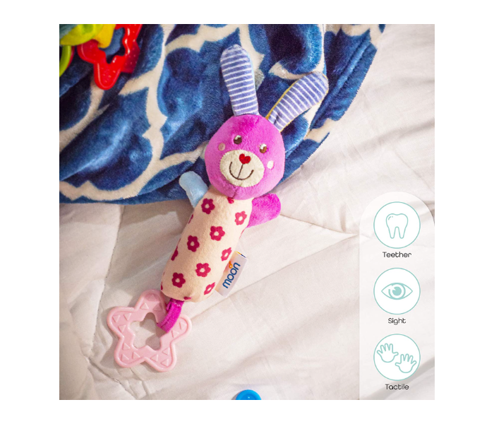 Moon MNBTRPK03 Bunny Soft Rattle Toy for Babies - Pink - Zoom Image 3