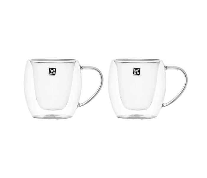 Royalford RF10528 250ml Borosilicate Glass 2 Piece Double Wall Mug Set - Zoom Image 3