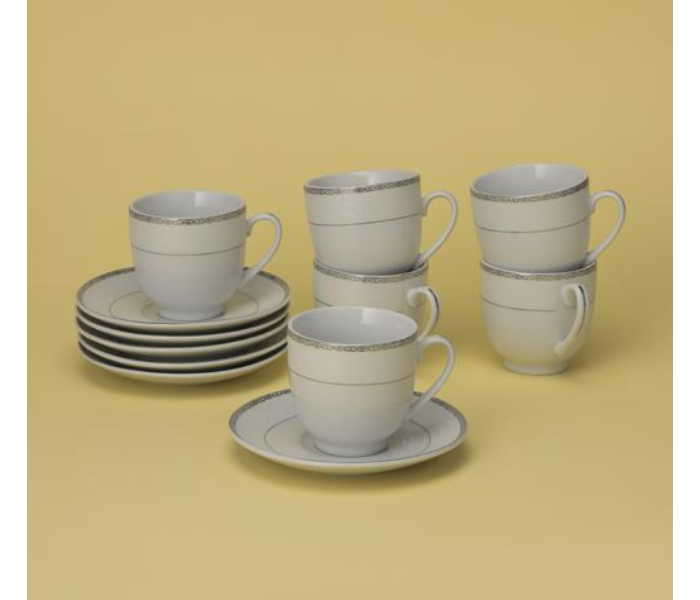 Royalford RF10555 12 Piece Tea Cup and Saucer Set - White - Zoom Image 2