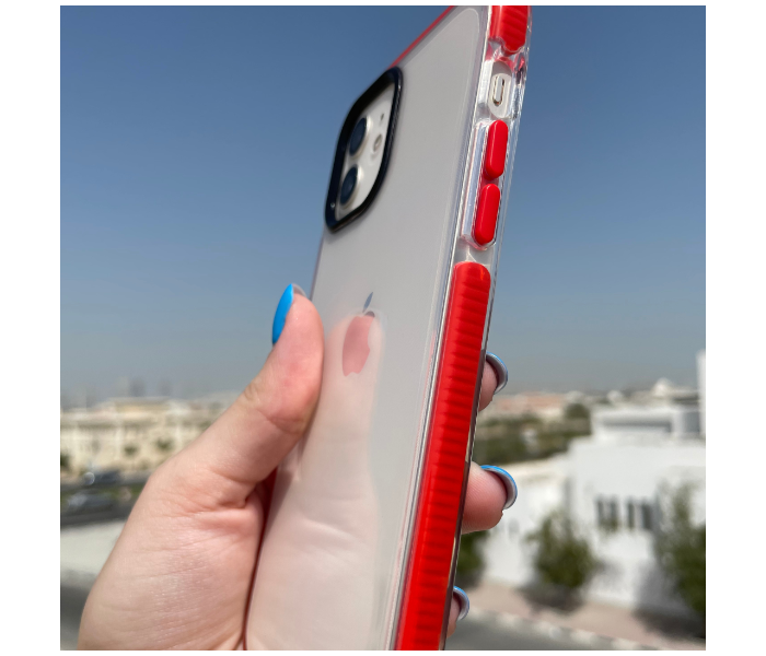 Protective Transparent Mobile Case with Red Bumpers For iPhone 12 Pro - Zoom Image 6