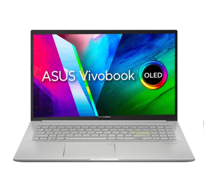 ASUS VIVOBOOK 15 OLED K513EQ-OLED005W-SL Slim Laptop 15.6 Inch FHD OLED Intel Core i5 1135G7 Processor 8GB DDR4 RAM 512GB SSD 2GB NVIDIA GeForce MX350 Graphics Windows 11 Home - Silver  - Zoom Image 1