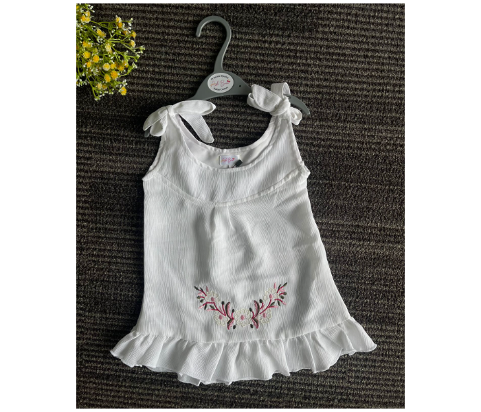 Ash Bae FR022SL Emy Wine Berry1 Large Frock for Baby Girls - White - Zoom Image