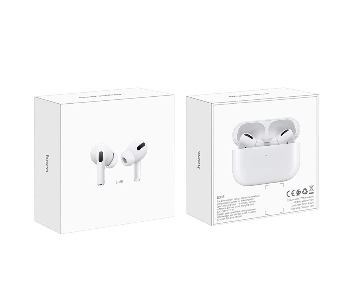 Hoco ES36 Wireless Earphone with Charging Case - White - Zoom Image 2