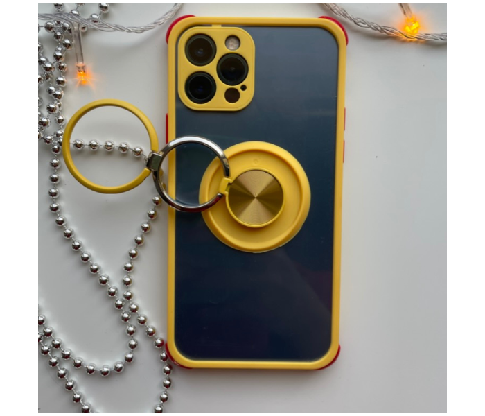 Protective Transparent Case Ring Holder For iPhone 13 Pro Max - Yellow - Zoom Image 2