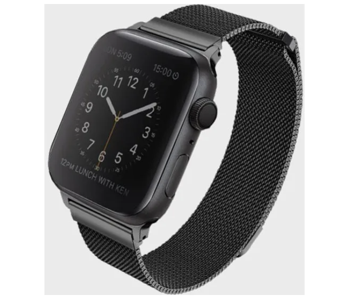 Uniq Dante Apple Watch Series 4 Mesh 44mm Steel Strap - Midnight Black - Zoom Image