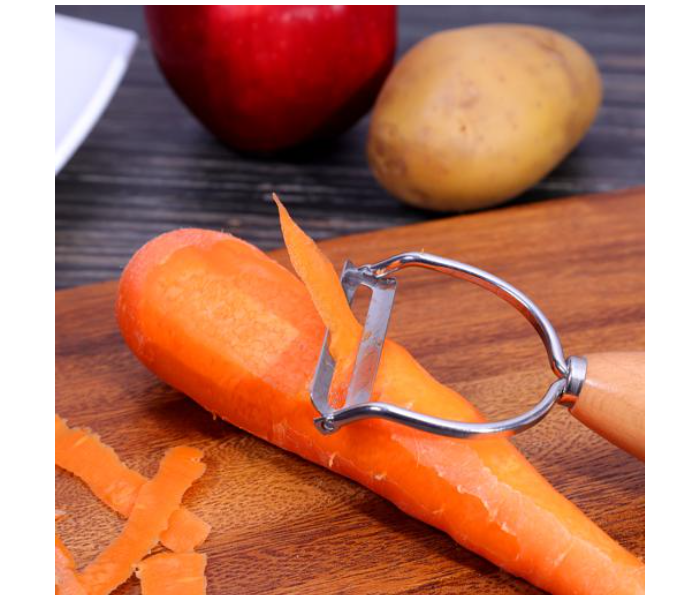 Royalford RF10666 Stainless Steel Vegetable Peeler - Silver and Brown - Zoom Image 3