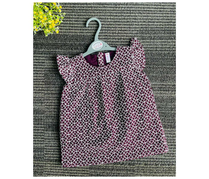 Ash Bae FR017SXL Kiara Claret XL Frock for Baby Girls - Purple - Zoom Image