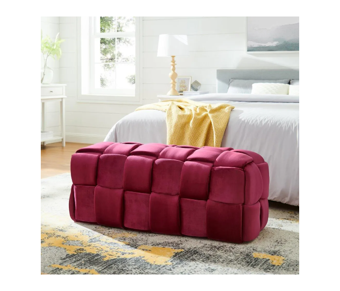 Danube Home Cosmo Rectangular Magic Cube Ottoman - Maroon - Zoom Image 1