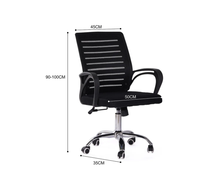 Danube Home Marvel Mid Back Office Chair - Black - Zoom Image 3