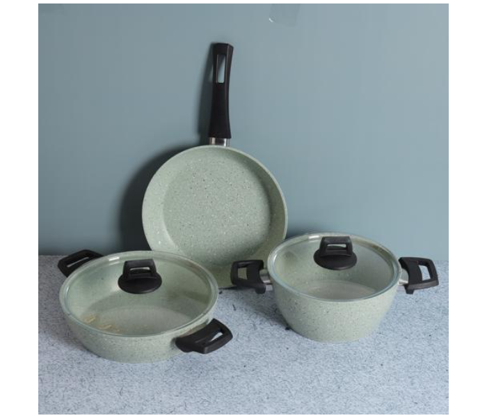 Royalford RF10979 9 Piece Scoria Granite Coated Cookware Set - Grey - Zoom Image 2